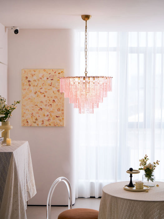 Opalora Pink Glass Chandelier Vakkerlight