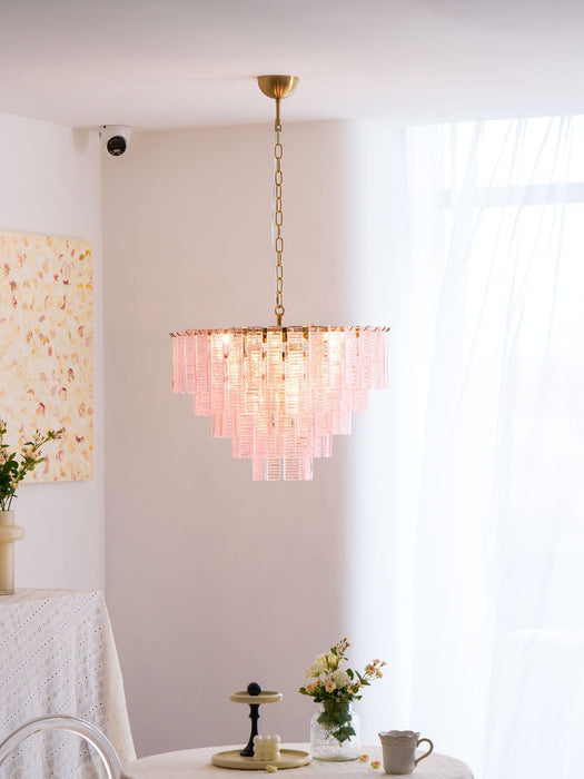 Opalora Pink Glass Chandelier Vakkerlight