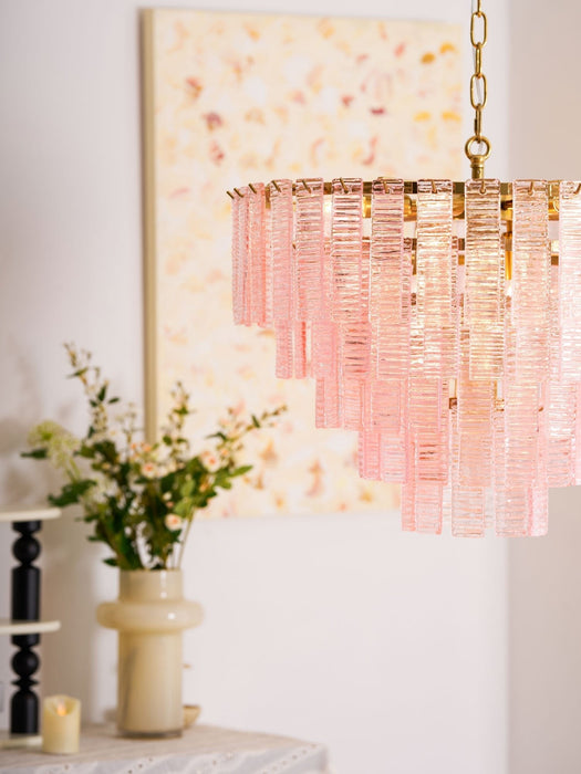 Opalora Pink Glass Chandelier Vakkerlight