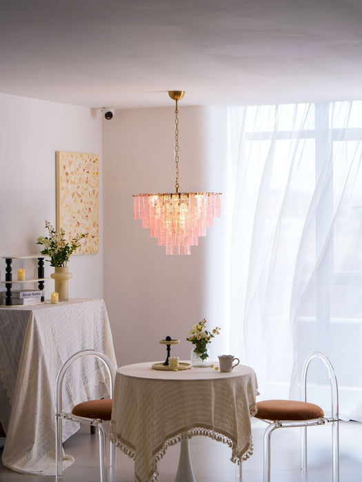 Opalora Pink Glass Chandelier Vakkerlight