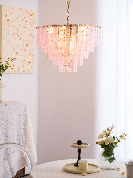 Opalora Pink Glass Chandelier Vakkerlight
