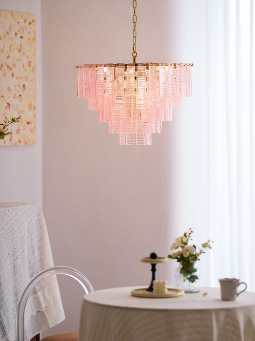 Opalora Pink Glass Chandelier Vakkerlight