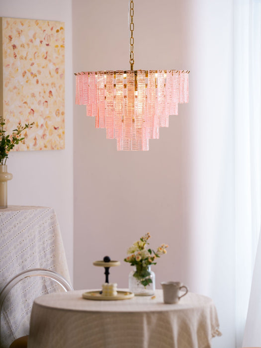 Opalora Pink Glass Chandelier Vakkerlight