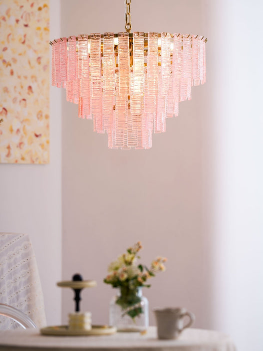 Opalora Pink Glass Chandelier Vakkerlight