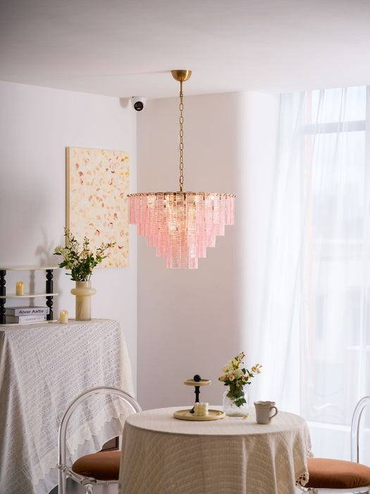 Opalora Pink Glass Chandelier Vakkerlight