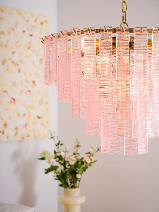 Opalora Pink Glass Chandelier Vakkerlight
