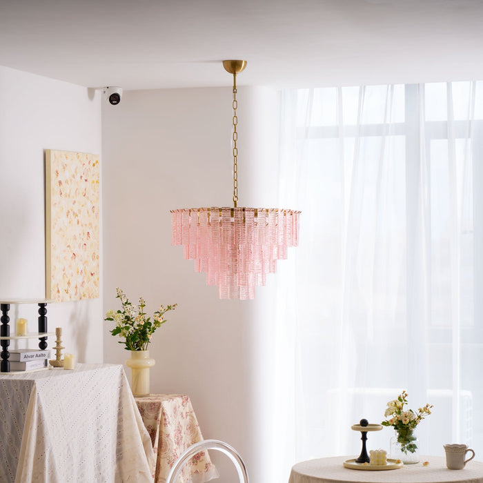 Opalora Pink Glass Chandelier Vakkerlight