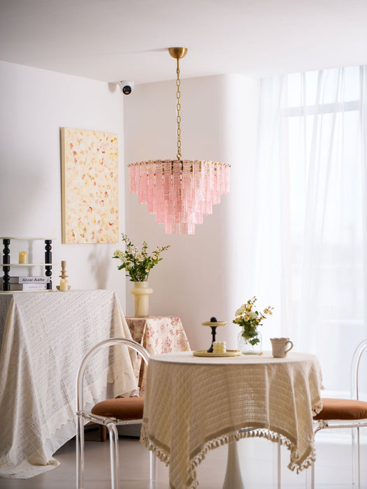 Opalora Pink Glass Chandelier Vakkerlight