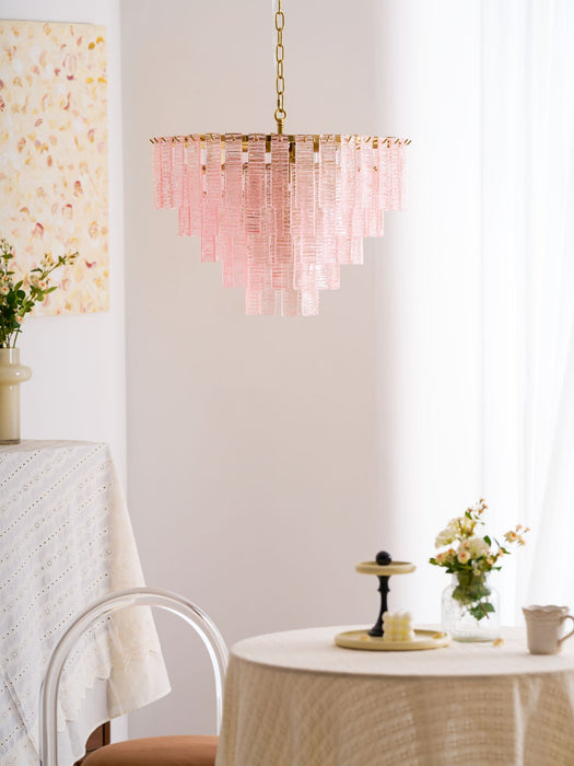 Opalora Pink Glass Chandelier Vakkerlight
