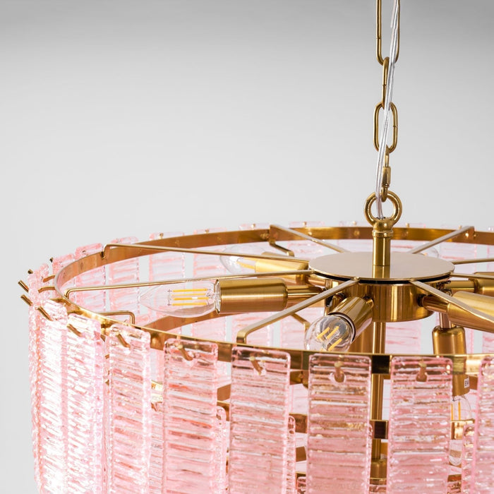 Opalora Pink Glass Chandelier Vakkerlight