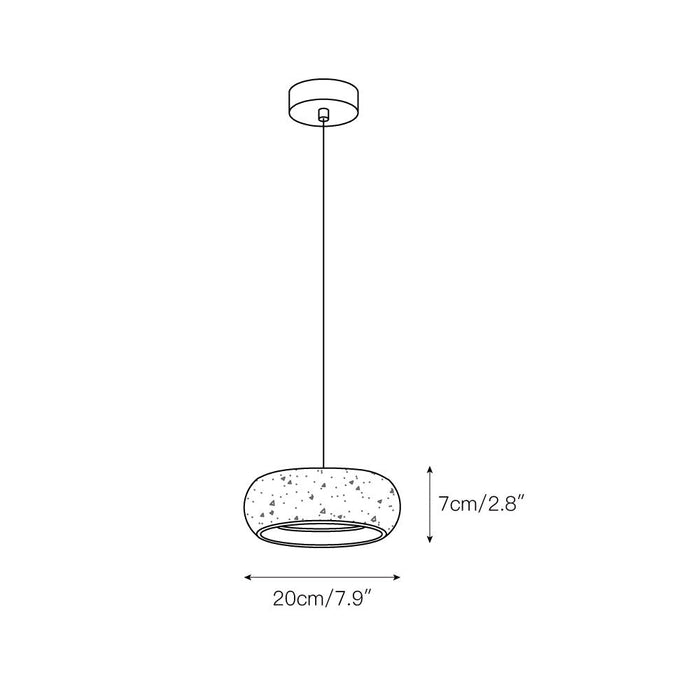 Travertine Drum Pendant Lamp