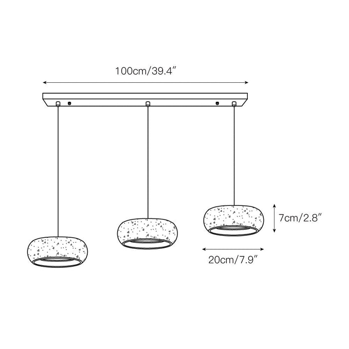 Travertine Drum Pendant Lamp