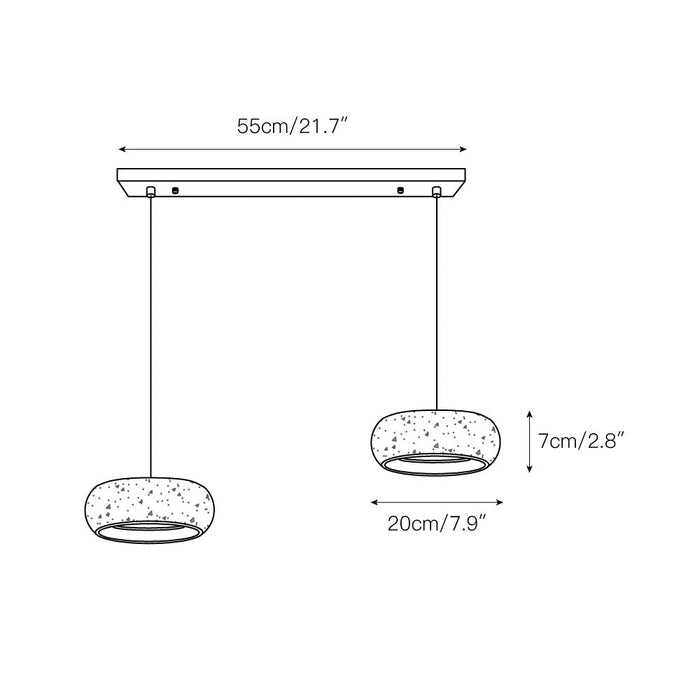 Travertine Drum Pendant Lamp
