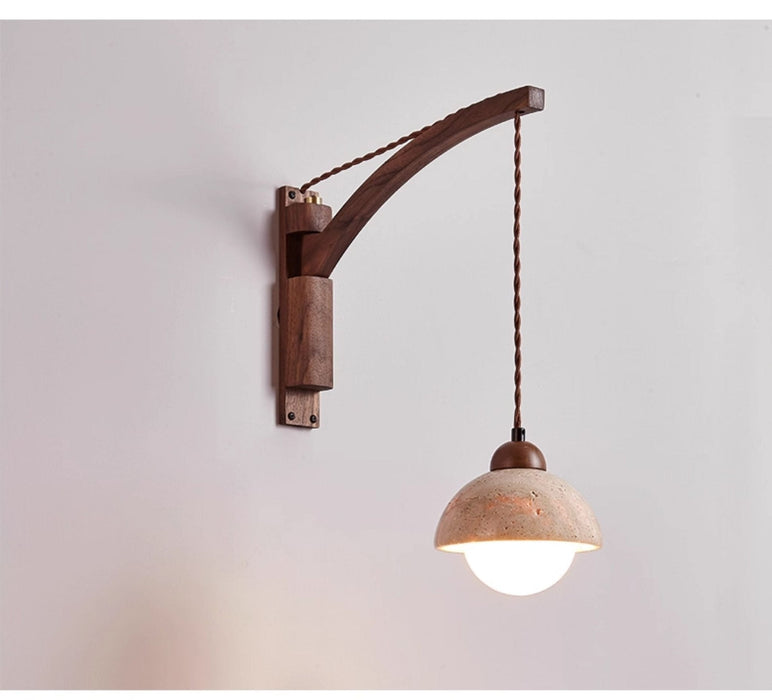 Travertine Swing Arm Wall Sconce Vakkerlight