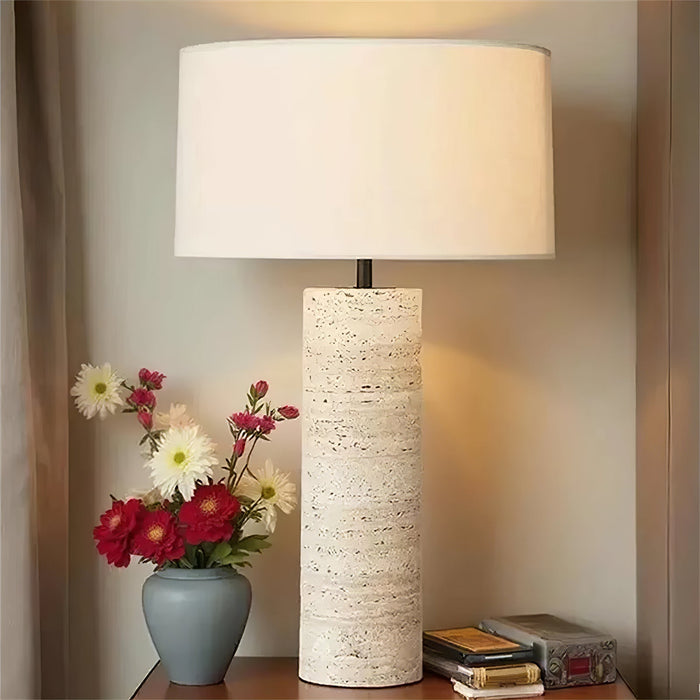 Travertine Column Table Lamp Vakkerlight