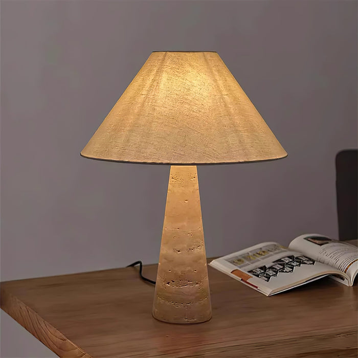 Travertine Column Table Lamp Vakkerlight