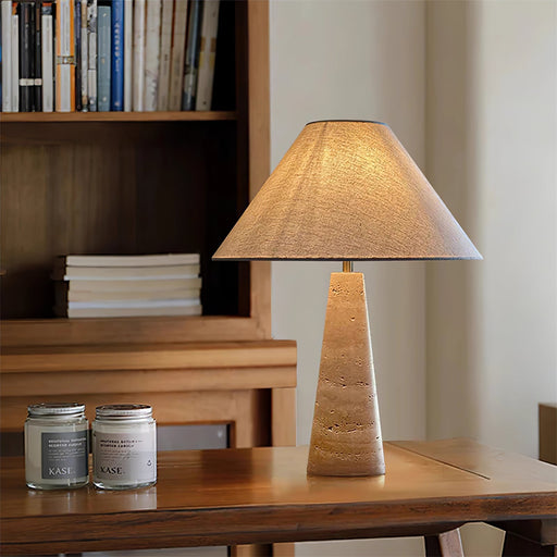 Travertine Column Table Lamp Vakkerlight