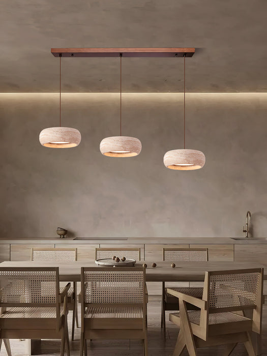 Travertine Drum Pendant Lamp