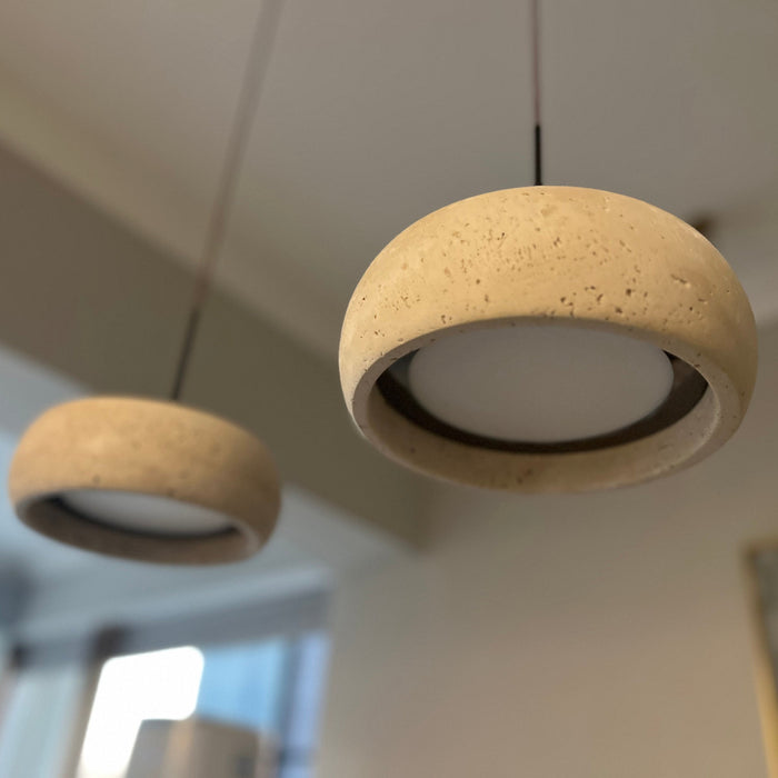 Travertine Drum Pendant Lamp