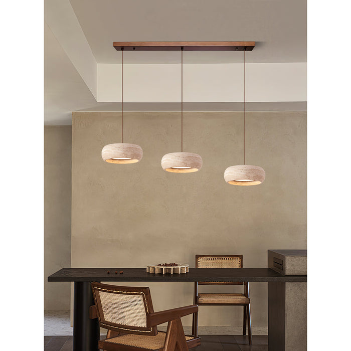 Travertine Drum Pendant Lamp