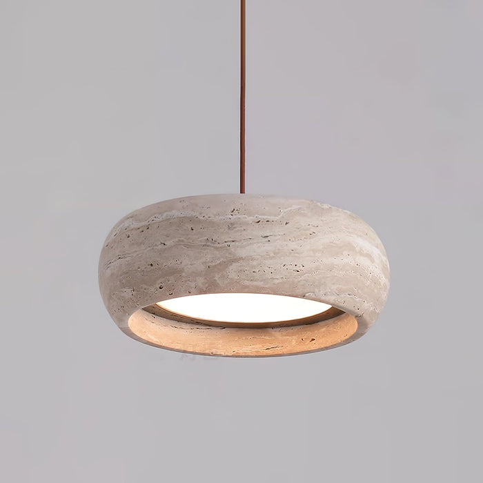 Travertine Drum Pendant Lamp