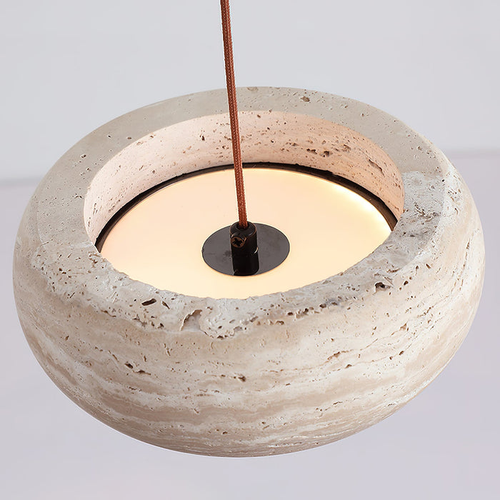 Travertine Drum Pendant Lamp