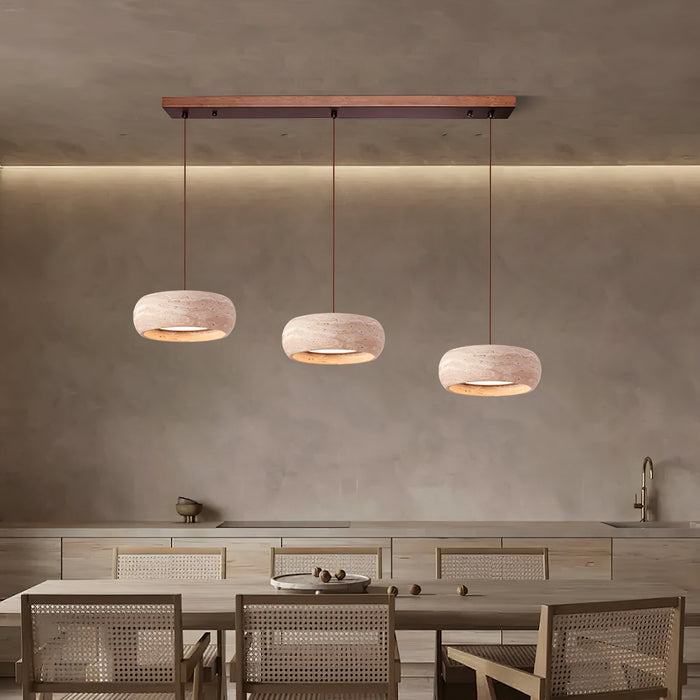 Travertine Drum Pendant Lamp
