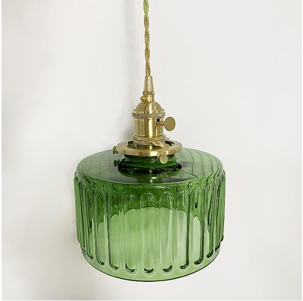 Vintage Stunning Cylinder Glass Pendant Light