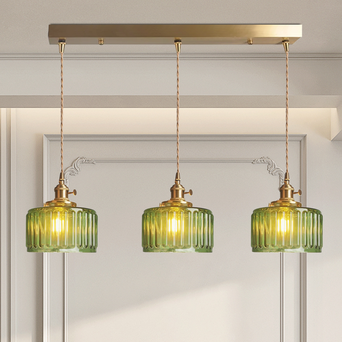 Vintage Stunning Cylinder Glass Pendant Light