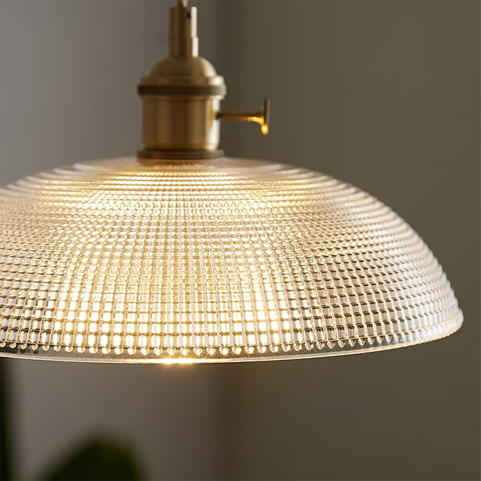 Vintage INS Glass Ribbed Pendant Light