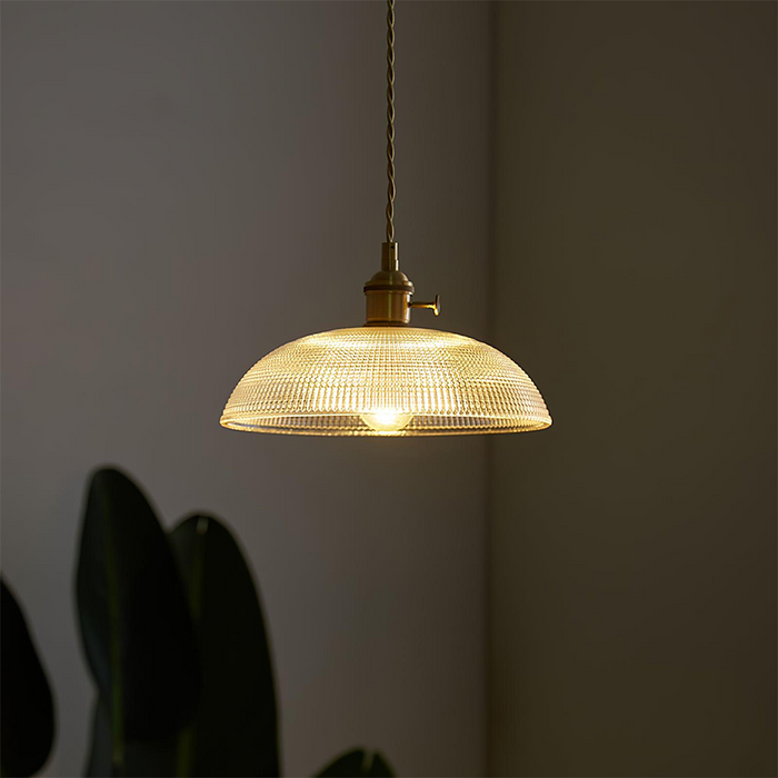 Vintage INS Glass Ribbed Pendant Light