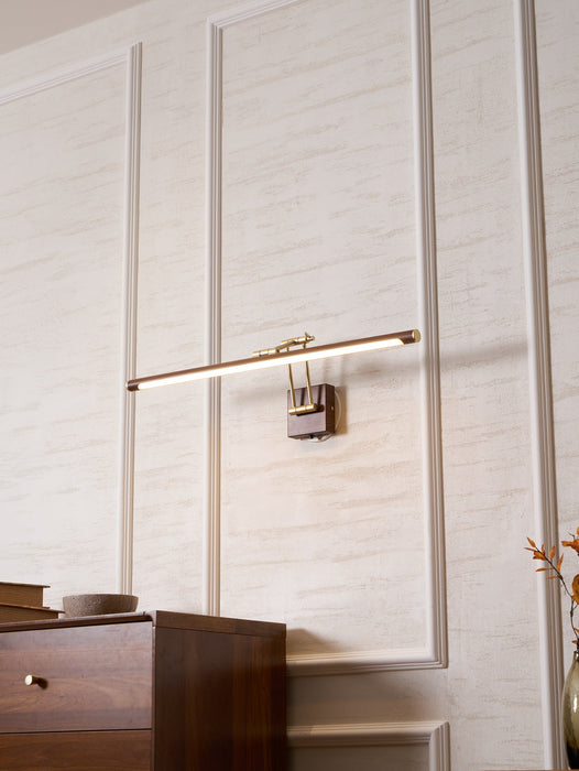 Walnut Color Linear Adjustable Wall Light Vakkerlight