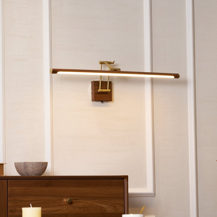 Walnut Color Linear Adjustable Wall Light Vakkerlight