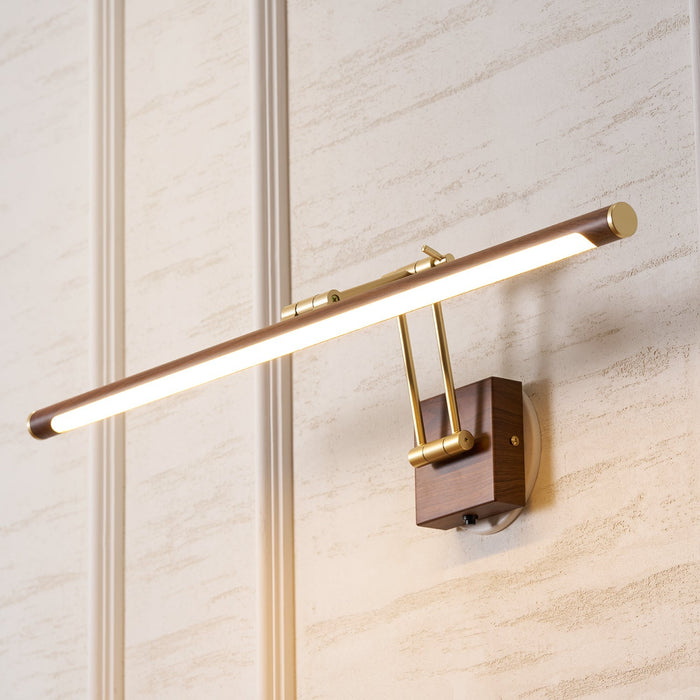 Walnut Color Linear Adjustable Wall Light Vakkerlight