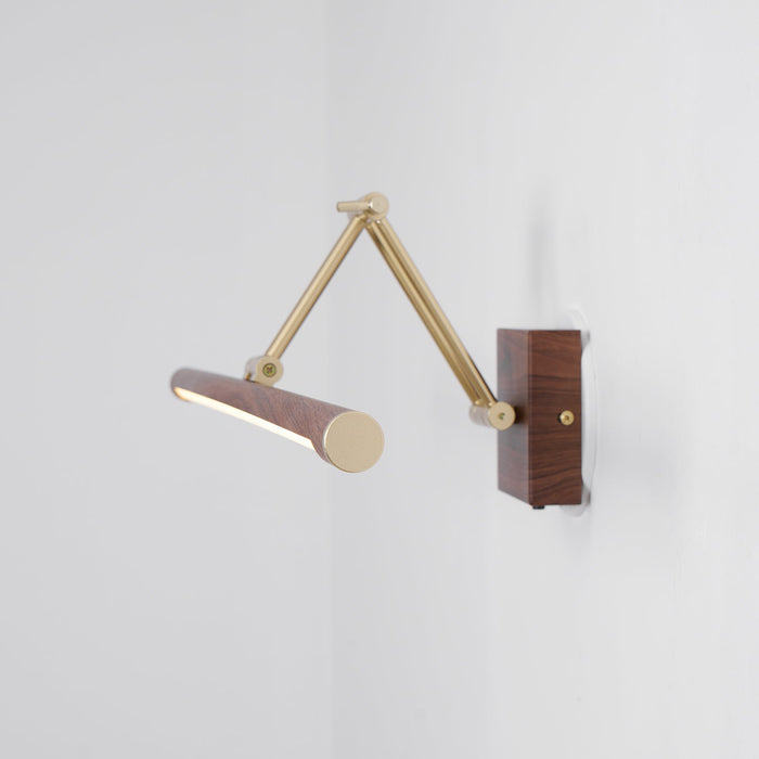 Walnut Color Linear Adjustable Wall Light Vakkerlight