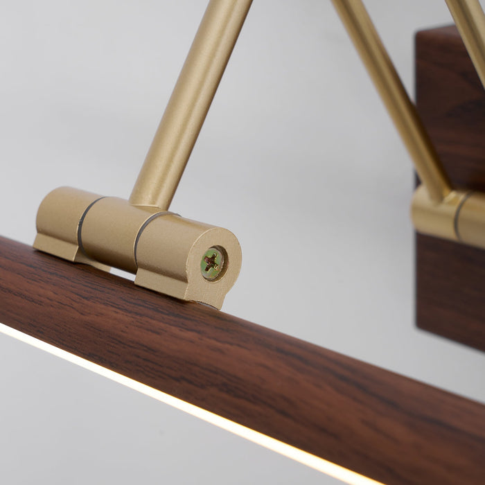 Walnut Color Linear Adjustable Wall Light Vakkerlight