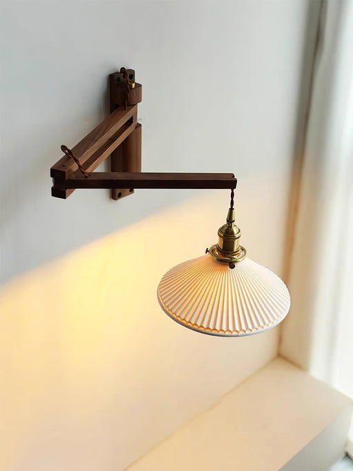 Swing Arm Walnut Wall Light Vakkerlight
