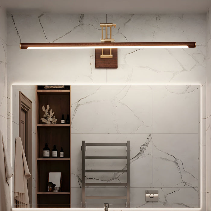 Walnut Color Linear Adjustable Wall Light Vakkerlight