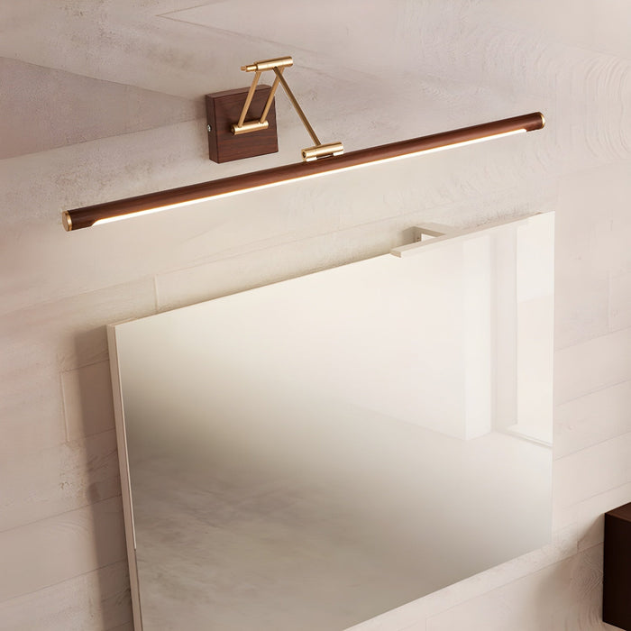 Walnut Color Linear Adjustable Wall Light Vakkerlight