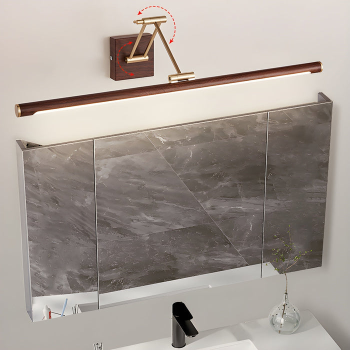 Walnut Color Linear Adjustable Wall Light Vakkerlight