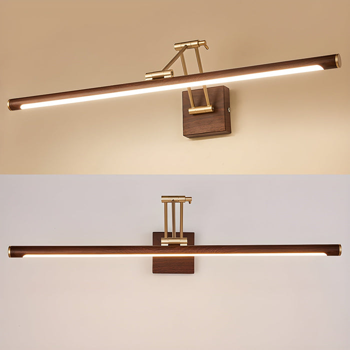 Walnut Color Linear Adjustable Wall Light Vakkerlight