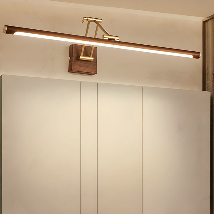 Walnut Color Linear Adjustable Wall Light Vakkerlight
