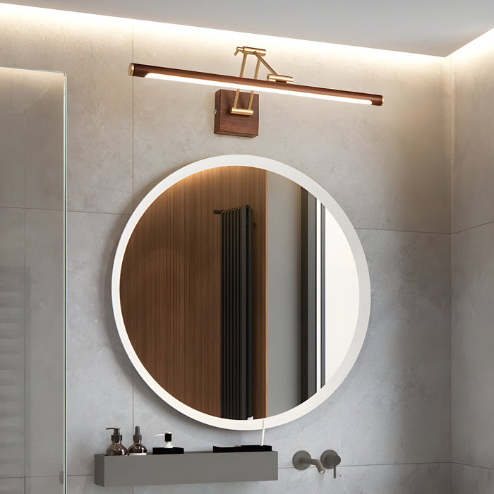 Walnut Color Linear Adjustable Wall Light Vakkerlight