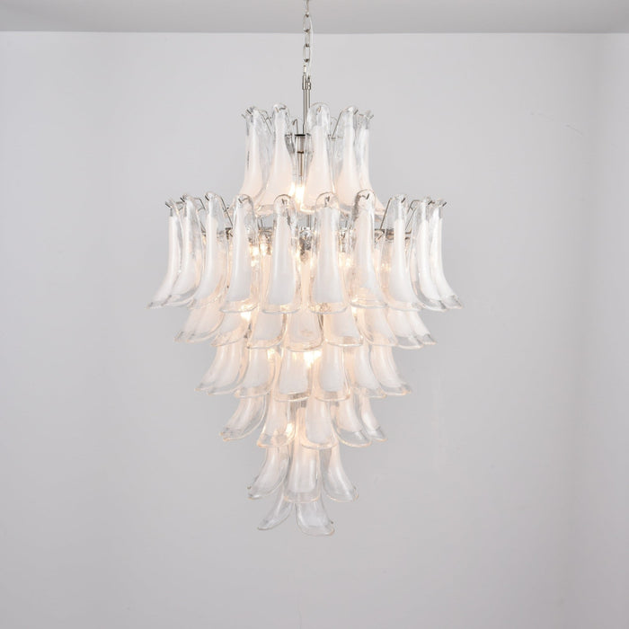 White Cloud Glass Petals Chandelier Vakkerlight
