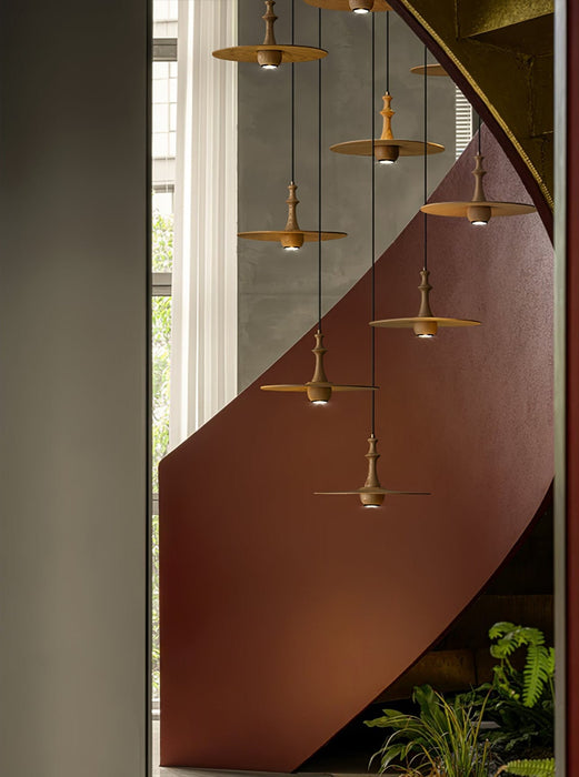 Wooden Spin Pendant Light Vakkerlight