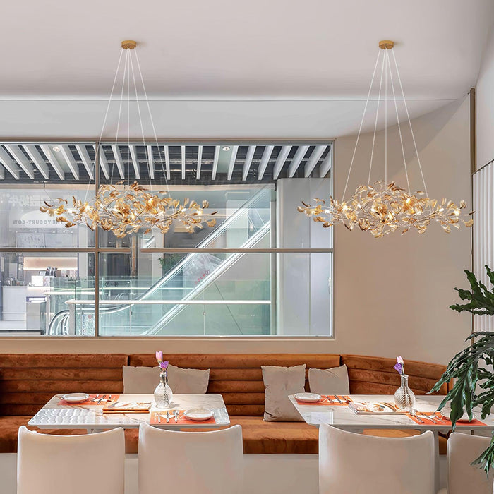 Acrylic Ginkgo Leaf Chandelier - Simprolos