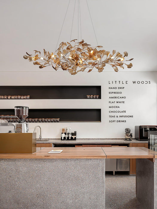 Acrylic Ginkgo Leaf Chandelier - Simprolos