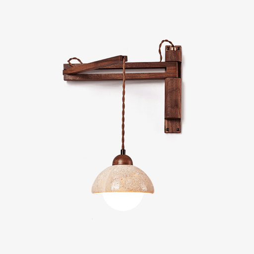Adjustable Travertine Dome Wall Sconce - Simprolos