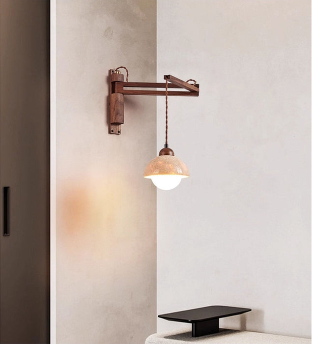 Adjustable Travertine Dome Wall Sconce - Simprolos