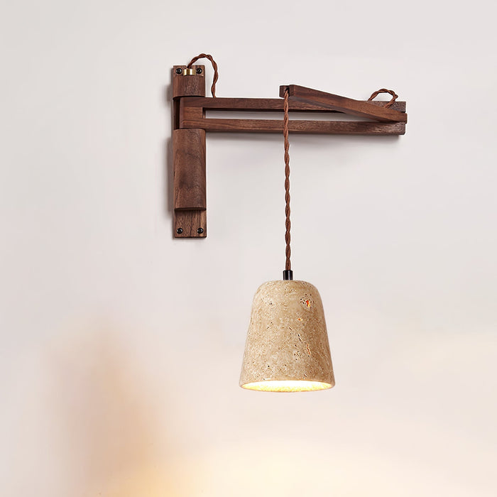 Adjustable Travertine Dome Wall Sconce - Simprolos